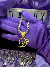 Load image into Gallery viewer, All Hearts Tennis Chain Initial Necklace