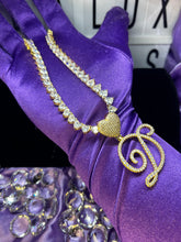 Load image into Gallery viewer, All Hearts Tennis Chain Initial Necklace