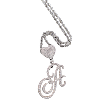 Load image into Gallery viewer, Cursive Heart Initial Necklace
