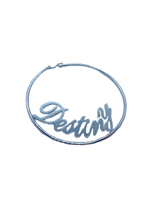 Curvy Name Hoops