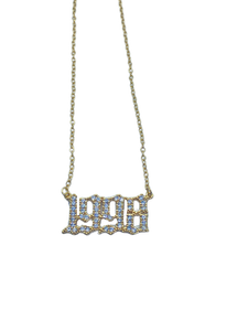 Blinged Birth Year Necklace