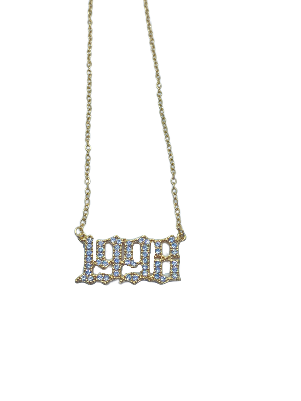Blinged Birth Year Necklace