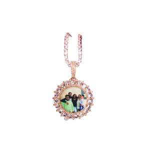 Iced Round Picture Pendant